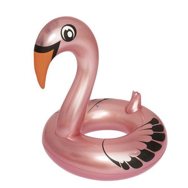 Boia Circular Cisne Perolado Rosa Mor