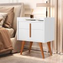 Ver imagem 1 de Mesa de Cabeceira Davi 1 Gaveta 1 Porta Pés Palito Branco - JM Casa dos Moveis