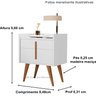 Mesa de Cabeceira Davi 1 Gaveta 1 Porta Pés Palito Branco - JM Casa dos Moveis - 3
