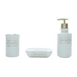 Conjunto 3 Pçs Banheiro Ceramica MyBath Bco/Dou Urban - 1