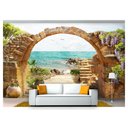 Ver imagem 1 de Papel De Parede Paisagem Digital Praia Pedras Dah38