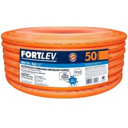 Eletroduto 3/4 Polegadas Corrugado Laranja Reforçado 50M Fortlev - 1