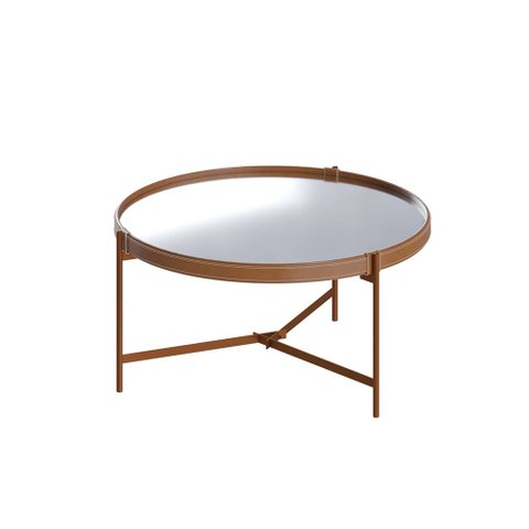 Mesa de Centro Pequena Aqua Cobre com Espelho Imcal Móveis 57cm