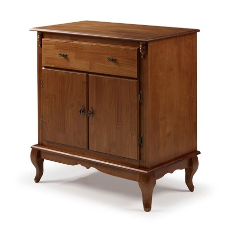Balcão Buffet Aparador Florença 80cm 2 Portas 1 Gaveta Pés Luiz Xv - Imbuia