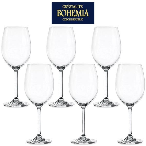 Jogo 6 Taças Vinho Cristal Anna Transparente 450ml Bohemia - 2