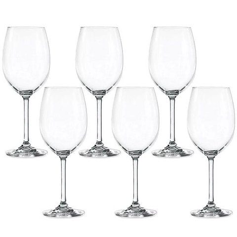 Jogo 6 Taças Vinho Cristal Anna Transparente 450ml Bohemia