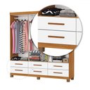 Ver imagem 5 de Guarda-roupa Solteiro Denver 6 Portas 6 Gavetas 22120 Cinamomo/branco - Carioca Móveis