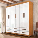 Ver imagem 1 de Guarda-roupa Solteiro Denver 6 Portas 6 Gavetas 22120 Cinamomo/branco - Carioca Móveis