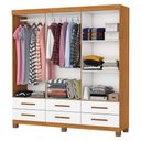 Ver imagem 3 de Guarda-roupa Solteiro Denver 6 Portas 6 Gavetas 22120 Cinamomo/branco - Carioca Móveis