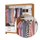 Ver imagem 6 de Guarda-roupa Solteiro Denver 6 Portas 6 Gavetas 22120 Cinamomo/branco - Carioca Móveis