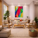 Ver imagem 1 de Quadro Canvas Abstrato Expressionista 90x60cm Mold Branca
