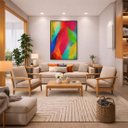 Ver imagem 5 de Quadro Canvas Abstrato Expressionista 90x60cm Mold Branca