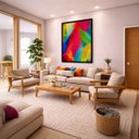 Ver imagem 4 de Quadro Canvas Abstrato Expressionista 90x60cm Mold Branca