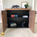 Ver imagem 3 de Balcão para Escritório 2 Portas com Chave Pequeno Nogal/preto