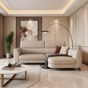 Ver imagem 1 de Sofá com Chaise Flames 2 Lugares 245cm Off White Courino Sallar Home