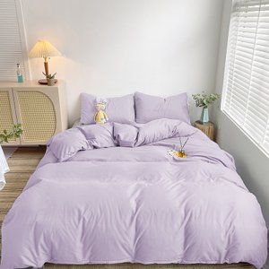 Capa Duvet Percal para Edredom Casal 220x240cm - Lilás C/ Zíper + Fronha FASTLAR Capa Duvet Casal