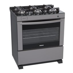 FOGAO 6 BOCAS VENAX DELPLUS VITREO BL GRAFITE GAS GLP - 1