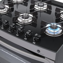 FOGAO 6 BOCAS VENAX DELPLUS VITREO BL GRAFITE GAS GLP - 3