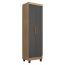 Ver imagem 2 de Guarda Roupa Casal Porto Com cômoda Lite 4 Gavetas 2 Portas E armário Multiuso Lite Nature Cinza – M