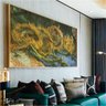Quadro Decorativo Van Gogh Quatro Girassóis Cortados:90x60 cm/BORDA INFINITA - 5