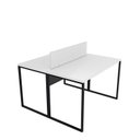 Ver imagem 2 de Escrivaninha Mesa Escritório 2 Lugares 120cm Industrial Branco