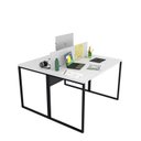 Ver imagem 5 de Escrivaninha Mesa Escritório 2 Lugares 120cm Industrial Branco