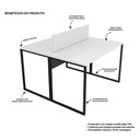 Ver imagem 7 de Escrivaninha Mesa Escritório 2 Lugares 120cm Industrial Branco