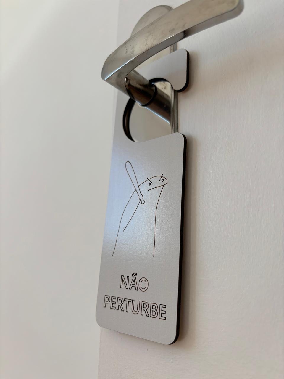 Plaquinha "não Perturbe" com Desenho de Meme Flork e Gravação a Laser - 4