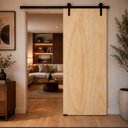 Ver imagem 1 de Porta Correr Lisa Mescla Trilho Aparente Concha 92x210 Direito Marrom Rodam