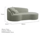Ver imagem 5 de Divã Recamier Sofá Curvo Sala de Tv e Estar Recepção Inglaterra 180cm Lado Direito Linho Verde