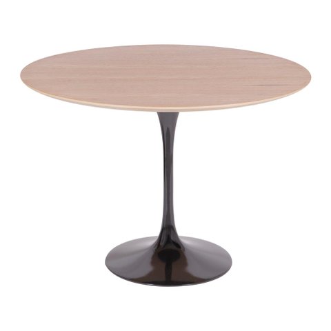 Mesa Saarinen Redonda Freijó 100cm - Base Preta
