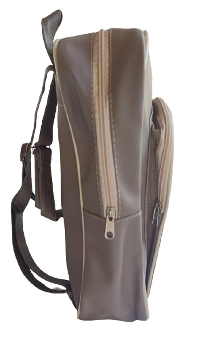 Mochila Bolsa Feminina Escolar Trabalho Passeio Lazer Casual Super Luxo Cáqui - 4