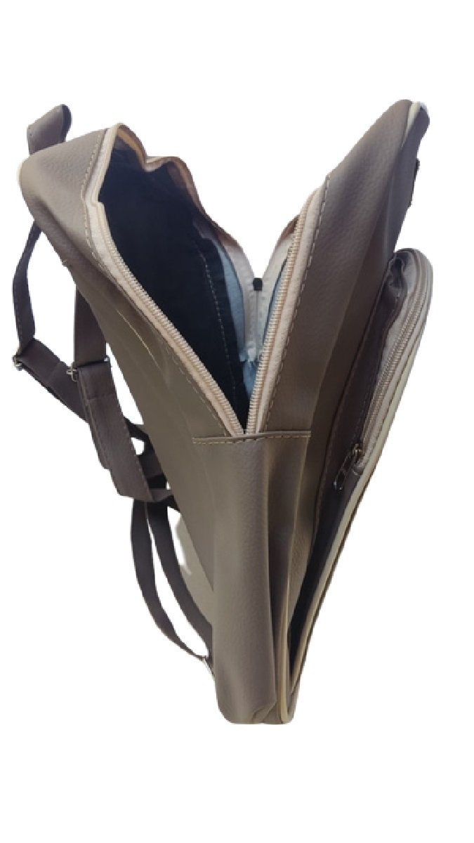 Mochila Bolsa Feminina Escolar Trabalho Passeio Lazer Casual Super Luxo Cáqui - 6