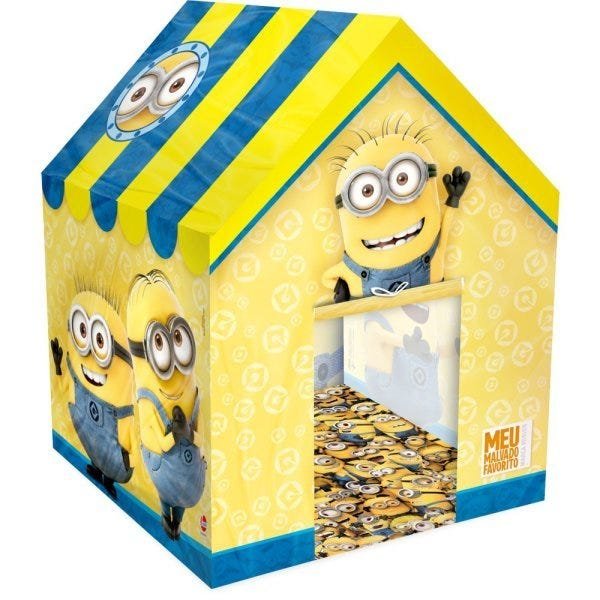 Casinha Barraca Minions com Base Decorada - Amarelo - 2790 - Líder