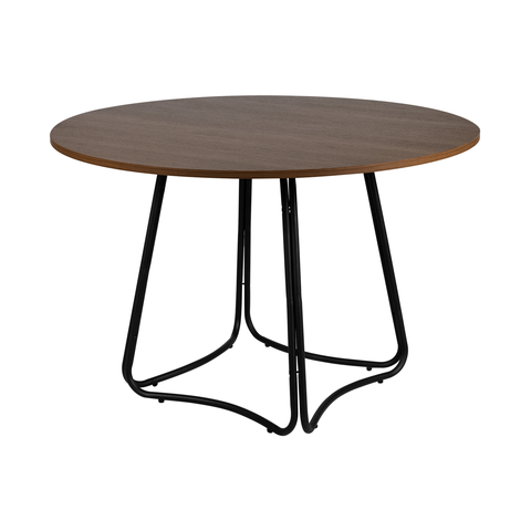 Mesa de Jantar Stella Redonda Marrom Base Metálica Waw Design