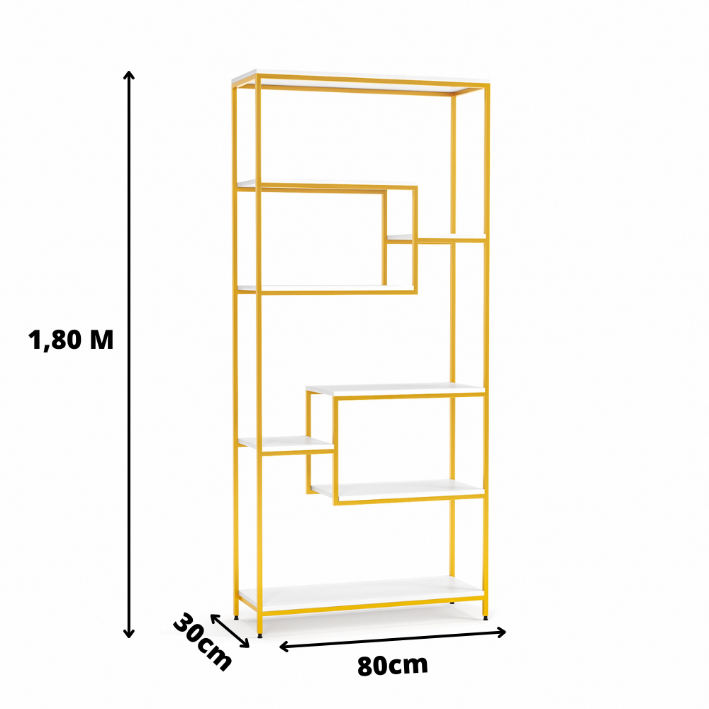 Estante Prateleira Estilo Industrial Organizador 6/4 Níveis Dourado - 6