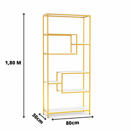 Estante Prateleira Estilo Industrial Organizador 6/4 Níveis Dourado - 6