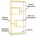 Ver imagem 5 de Estante Prateleira Estilo Industrial Organizador 6/4 Níveis Dourado