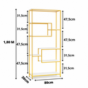 Ver imagem 7 de Estante Prateleira Estilo Industrial Organizador 6/4 Níveis Dourado