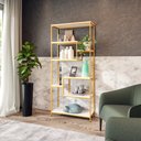 Ver imagem 2 de Estante Prateleira Estilo Industrial Organizador 6/4 Níveis Dourado