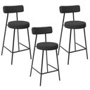 Ver imagem 1 de Kit 03 Banquetas Baixa para Cozinha Sala de Jantar Bancada Milão L02 Bouclê Preto - lyam decor