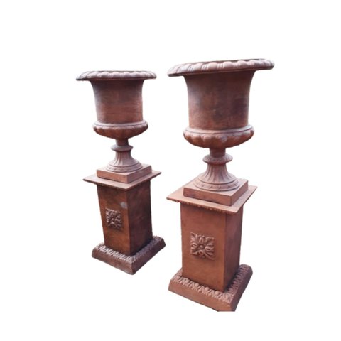 VASO INGLÊS C/ BASE CONJUNTO 2+2 DECORAR JARDIM PLANTAS Pronto Artes DECORAÇÃO DE FAZENDA