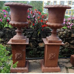 VASO INGLÊS C/ BASE CONJUNTO 2+2 DECORAR JARDIM PLANTAS Pronto Artes DECORAÇÃO DE FAZENDA - 2