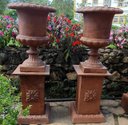 Ver imagem 2 de VASO INGLÊS C/ BASE CONJUNTO 2+2 DECORAR JARDIM PLANTAS Pronto Artes DECORAÇÃO DE FAZENDA