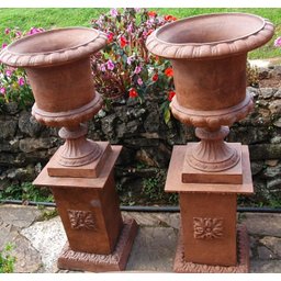 VASO INGLÊS C/ BASE CONJUNTO 2+2 DECORAR JARDIM PLANTAS Pronto Artes DECORAÇÃO DE FAZENDA - 4