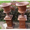 Ver imagem 4 de VASO INGLÊS C/ BASE CONJUNTO 2+2 DECORAR JARDIM PLANTAS Pronto Artes DECORAÇÃO DE FAZENDA