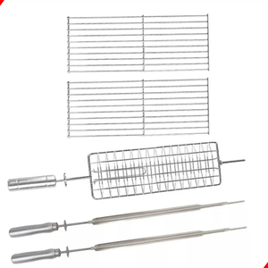 Kit 1 Espeto Grelha + 2 Espadas + 2 Auxiliares
