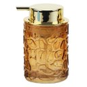 Ver imagem 1 de Porta Sabonete Líquido Vidro Âmbar Dourado Luxo 260ml