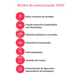 Bomba Pressurizadora de Água Quente de Bronze Rheem 120w 110volts - 5