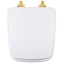 Ver imagem 1 de Assento Sanitário Mdf Soft Close Boss Branco para Vaso Incepa com Ferragem Dourada